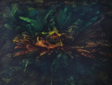 Maiello Nino COMPOSIZIONE olio su carta, cm 50x65 sul fronte: firma e data...