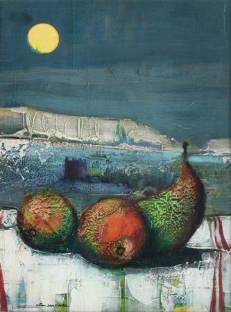 Sesia della Merla Gianni NATURA MORTA tecnica mista su masonite, cm 40x30 sul...