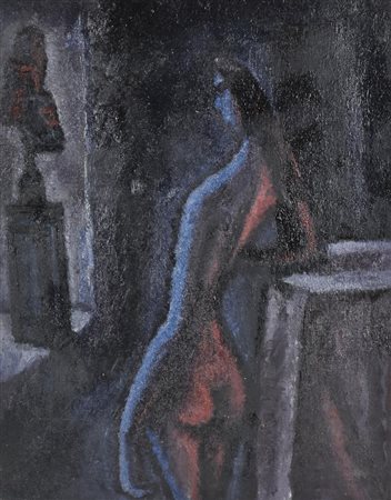 Allimandi Enrico RAGAZZA STILIZZATA E BUSTO olio su cartone telato, cm 45x35...