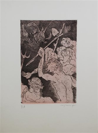 Rognoni Franco SENZA TITOLO. 1990 Acquaforte. mm 248x165. Foglio: mm 405x295....