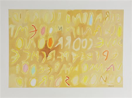 Nucara Renzo SENZA TITOLO tecnica mista su cartoncino, cm 39,5x60 sul fronte:...