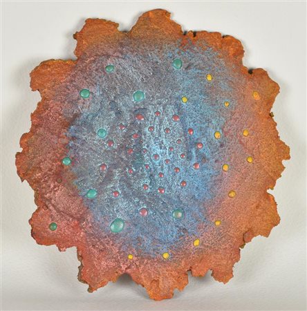 Nucara Renzo STAR tecnica mista su plastica, diam cm 33 sul retro: firma,...