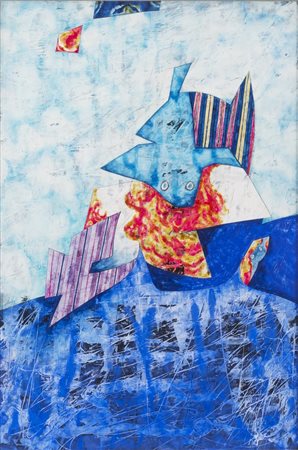 Dova Gianni SENZA TITOLO acrilici su carta applicata su tela, cm 75x50...