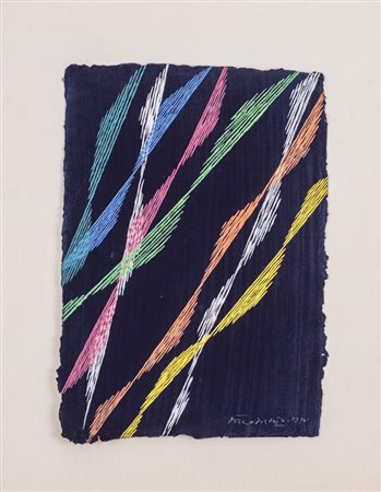 Dorazio Piero COMPOSIZIONE tempera e gouache su carta, cm 50x25 firmato e...