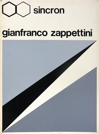 Zappettini Gianfranco BOZZETTO SINCRON collage di retini colorati e lettering...