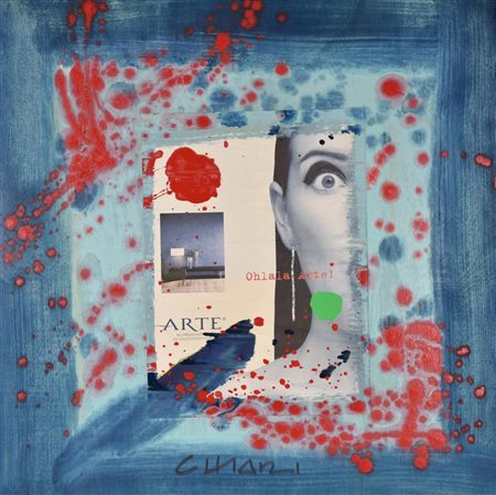 Chiari Giuseppe Senza titolo tecnica mista e collage su tavola, cm 62x62 sul...
