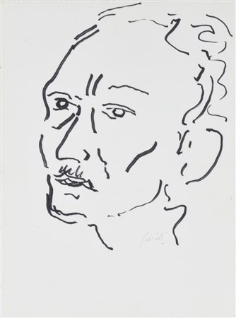 Guidi Virgilio SENZA TITOLO disegno su carta applicata su tela, cm 35x26 sul...