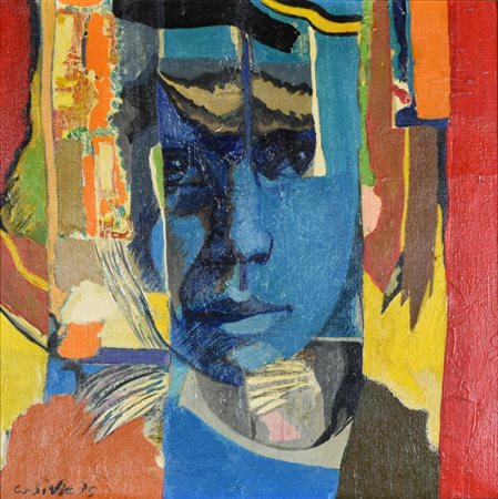 Corbidge John TORMENTO olio su tela, cm 45x45 sul fronte: firma e data sul...