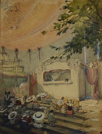 D'Amato Gennaro IL TEATRINO penna e inchiostro nero, matita di grafite e...