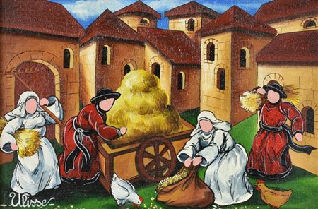 Ulisse IL CARRO olio su tavola, cm 20x30 sul fronte: firma sul retro: titolo...