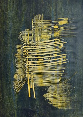 Cazzola Claudio SENZA TITOLO tecnica mista su carta, cm 68x58,5 sul fronte:...