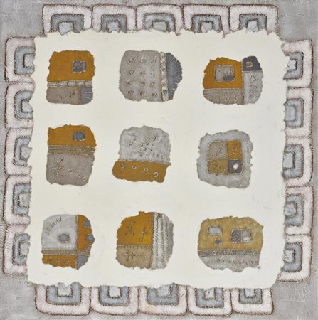 Nacci Antonino Senza titolo tecnica mista su tela, cm 70x70 sul retro: firma...