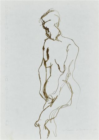 Treccani Ernesto NUDO N. 16 china su carta, cm 30x21 sul fronte: firma