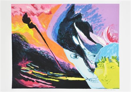 Brindisi Remo SENZA TITOLO litografia su carta, cm 50x70 esemplare P.A. sul...