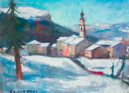 SILVIO CONSADORI (1909-1994) - Serrada in Folgaria, 1972