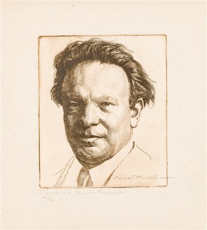 CARLO ALBERTO PETRUCCI (1881-1963) - Ritratto del Maestro (Ottorino) Respighi
