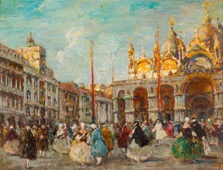 EUGENIO BONIVENTO (1880-1956) - Chiesa S. Marco. Venezia '700