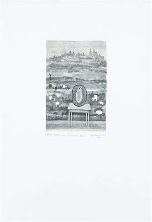 NUNZIO GULINO (1920-2011) - Natura morta con paesaggio, 2000