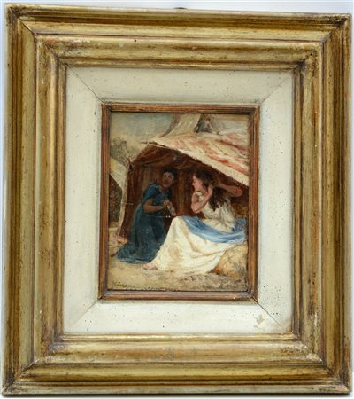 Edwin Longsden Long (Regno Unito 1829 - 1891) "Nella tenda" 1876, olio su...