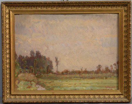 Guglielmo Pellegrini (1901 - 1963) "Paesaggio" olio su tavoletta (cm 25x35)...