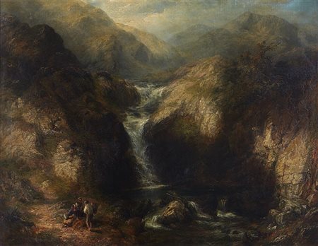 Frederick Henry Henshaw (Birmingham 1807 - 1891) "The mountain stream" 1862...