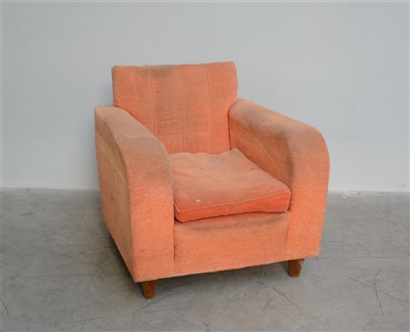 Poltrona in tessuto arancione (difetti)