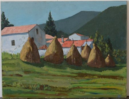 Firma indecifrata "Covoni" 1958, olio su tavola (cm 35x45) Firmato e datato...