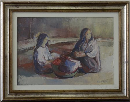 Graziella Carpanetti (Milano 1947) "L'attesa" 12.76, olio su tela (cm...