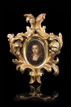 Maestro dell'inizio del secolo XVII Ritratto di gentildonna con collana di...