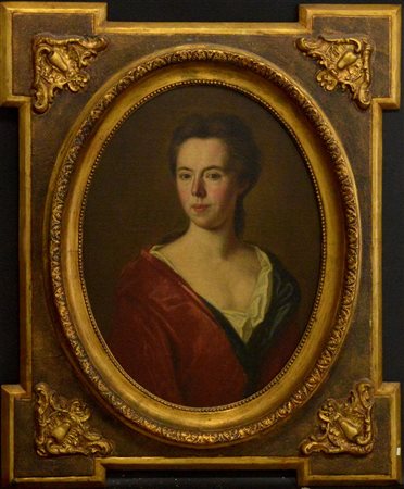 Scuola della fine del secolo XVIII "Ritratto di donna" olio su tela (cm...