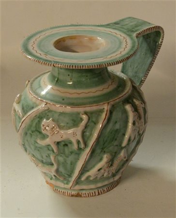 Manifattura C.A.S. - VIETRI, secolo XX Brocca in terracotta smaltata (h cm...