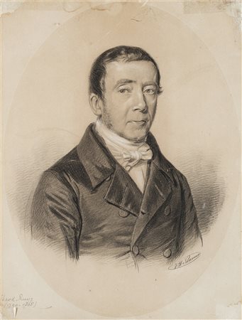 Jan Hendrick Neuman (Colonia 1819 - 1898) (attr.) "Ritratto di Theodor Ruys"...