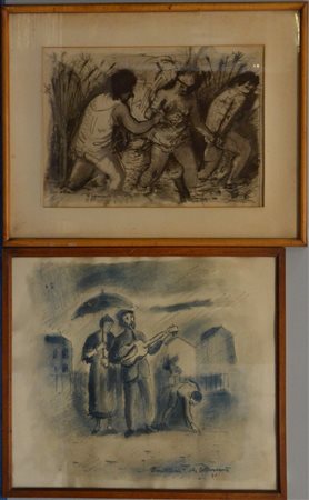 Ampelio Tettamanti (Laveno 1914 - Ancona 1961) Lotto composto da due tecniche...