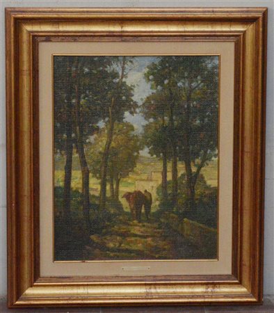 Vincenzo Vinciguerra (Caccamo 1922) "Il ritorno" olio su tela (cm 51x40)...