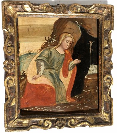 Scuola veneto-cretese, secolo XVII ''Madonna in preghiera'' olio su tavola...