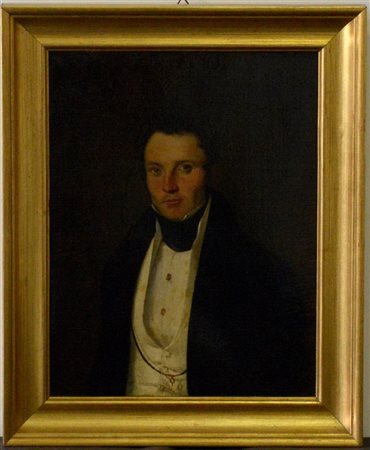 Auguste Gabriel Nancy "Ritratto maschile" 1834, olio su tela 8cm 34x26) firmato