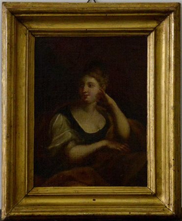 Scuola italiana del secolo XVIII "Ritratto di donna" olio su tela (cm 20,5x15,5