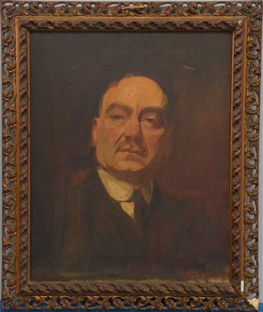 Umberto Martina "Ritratto di Carlo di Marcantonio" olio su tela (cm 53.5x43) Fir