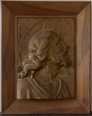 Guglielmo Colasanti "Cristo" bassorilievo in gesso, firmato e locato Terni in ba
