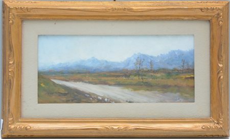 Giovanni Maria Mossa "Verso la sera" Erba 1968, olio su compensato (cm Firmato e