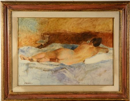 Cesare Peruzzi "Nudo di donna" olio su tela (cm 50x70) Firmato in basso a sinist