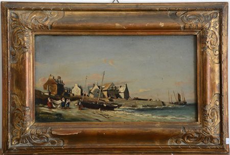 Ignoto dell'inizio del XX Secolo "Paesaggio nordico" olio su cartone pressato (