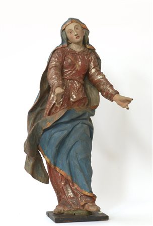 Arte del secolo XVIII, ''Madonna'', scultura in legno scolpito e laccato in pol