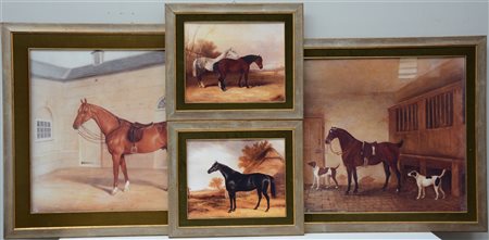 Lotto composto da sei cornici contenenti riproduzioni di quadri raffiguranti ca