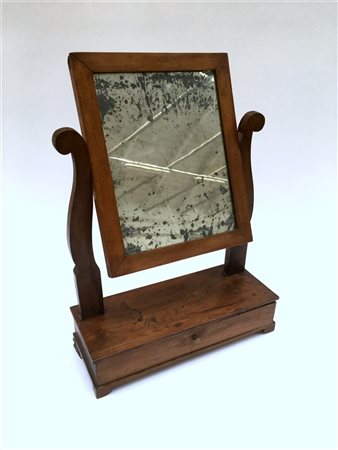 Psiche da tavolo con cassetto e specchio basculante (cm 35x49x14) (difetti)