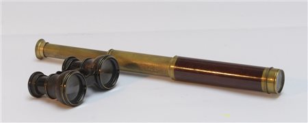 Lotto composto da un cannocchiale del secolo XIX e un binocolo da teatro (difet