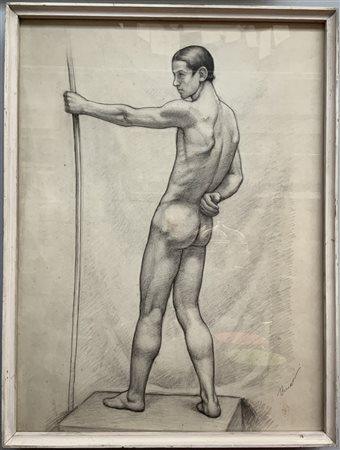 Domenico Baccarini "Nudo" 
matita su carta
 (cm 59x44) Firmato in basso a destra