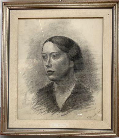 Domenico Baccarini "Volto" 
matita su carta
cm 54x46
firmato in basso a destra.