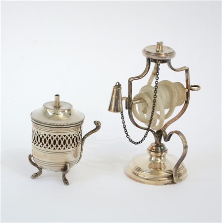 Lotto composto da due bugie in argento una con punzoni lombardo-veneti del seco