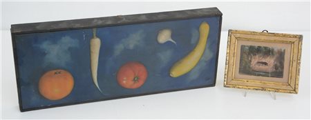 Lotto composto da due dipinti di autori ed epoche diverse (difetti)